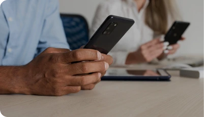 A person checking phone settings for admin access